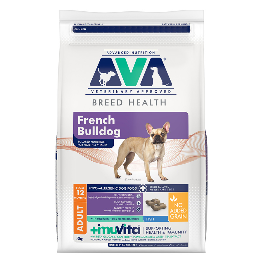 AVA Breed Health French Bulldog Dry Dog Food Fish dry dog food pack