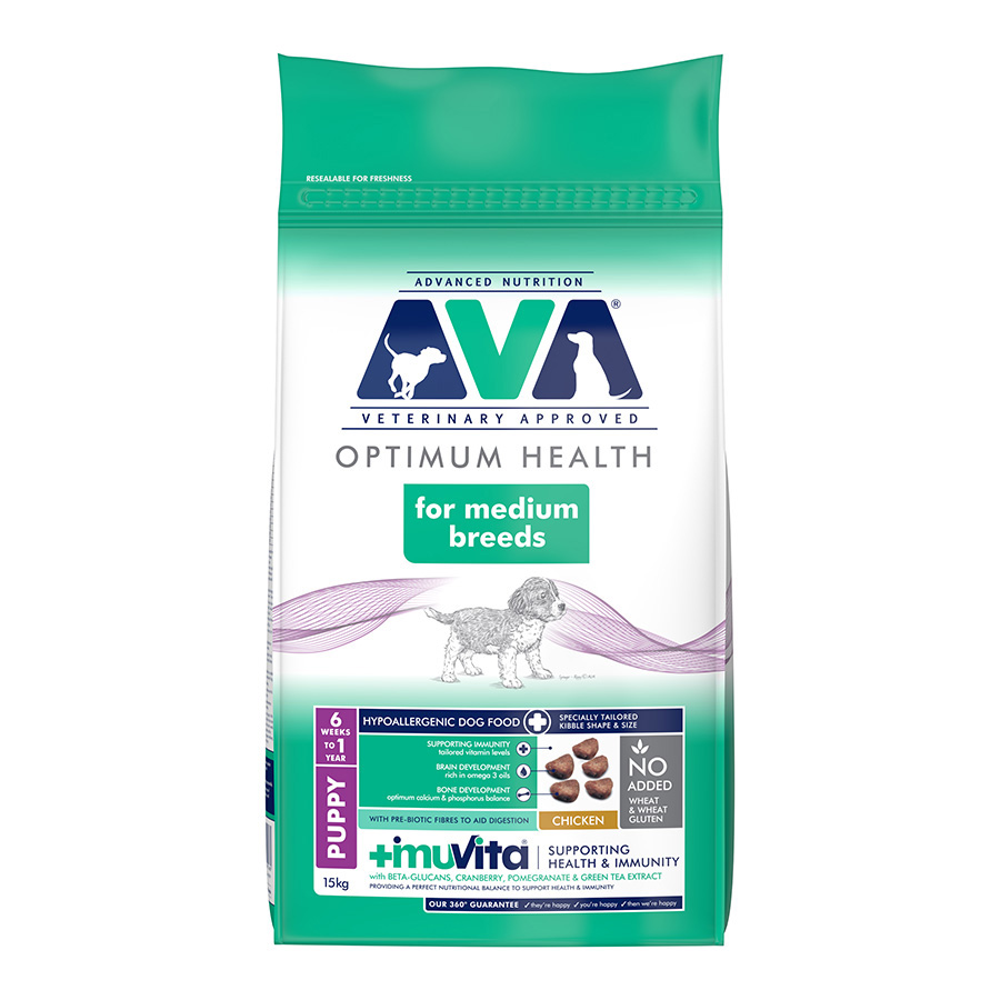 AVA Medium Breed Puppy Dry Dog Food Chicken dry dog food pack