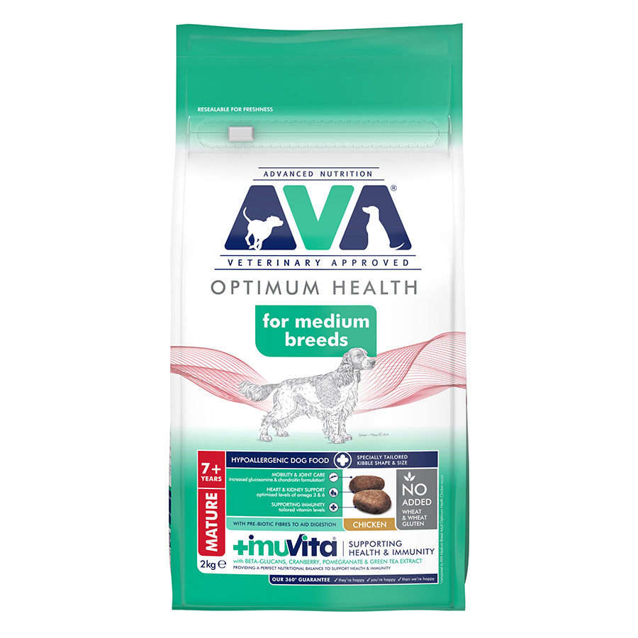 AVA Medium Breed Senior Dry Dog Food Chicken dry dog food pack