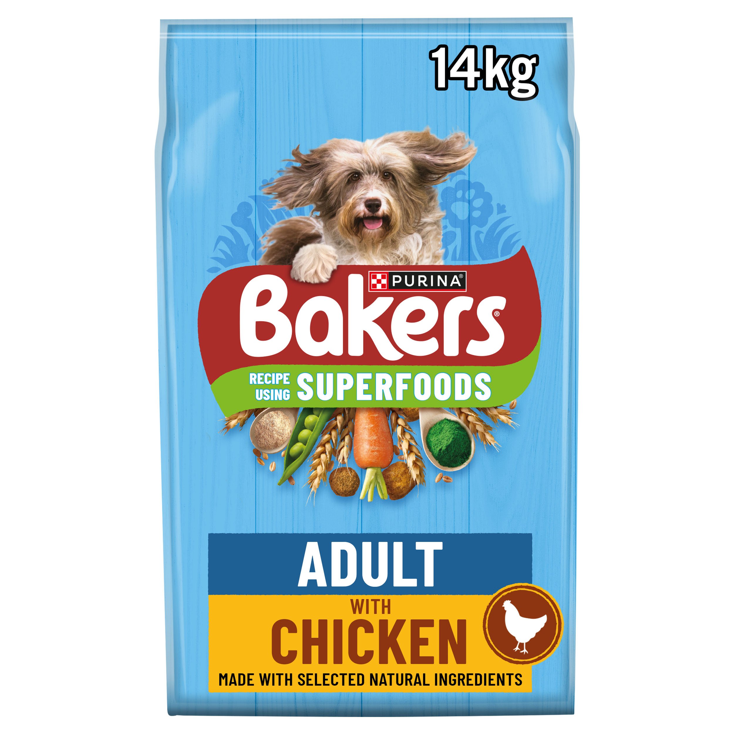 Bakers Adult Dry Dog Food with Tasty Chicken & Country Vegetables dry dog food pack