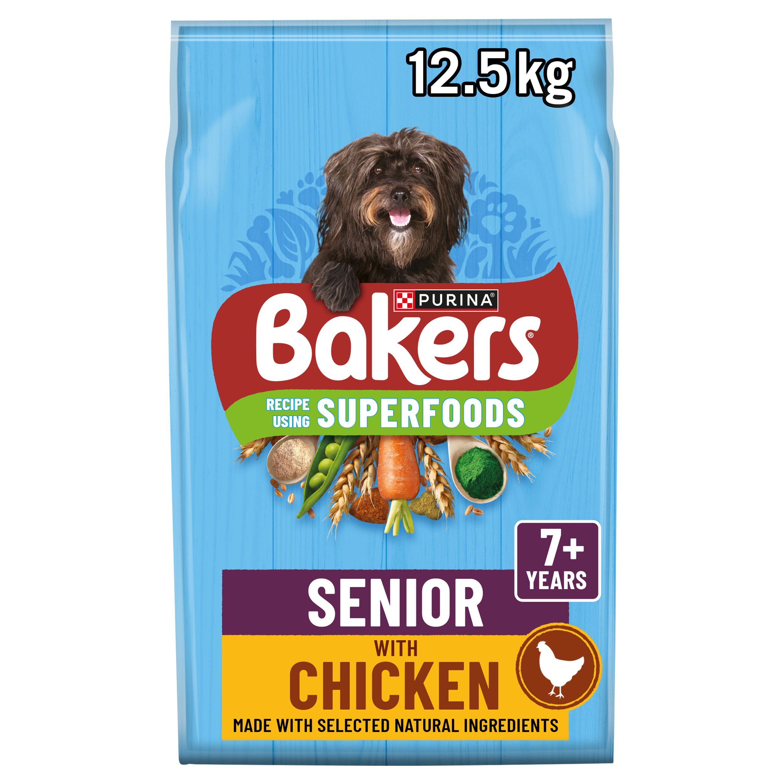 Bakers Senior Dry Dog Food with Tasty Chicken & Country Vegetables dry dog food pack
