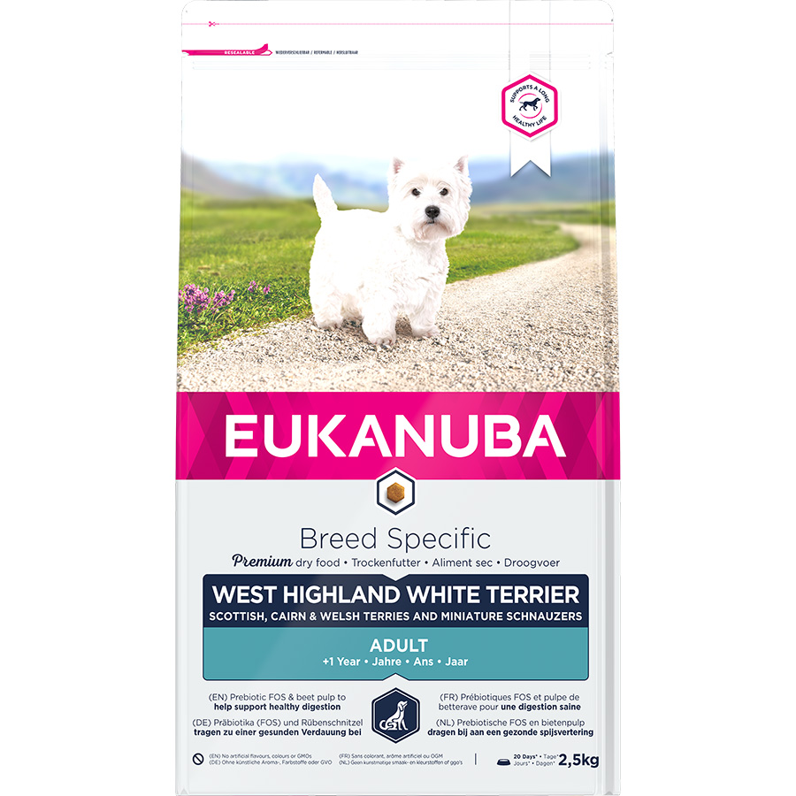Eukanuba Breed Specific West Highland Terrier Adult Dry Dog Food Chicken dry dog food pack