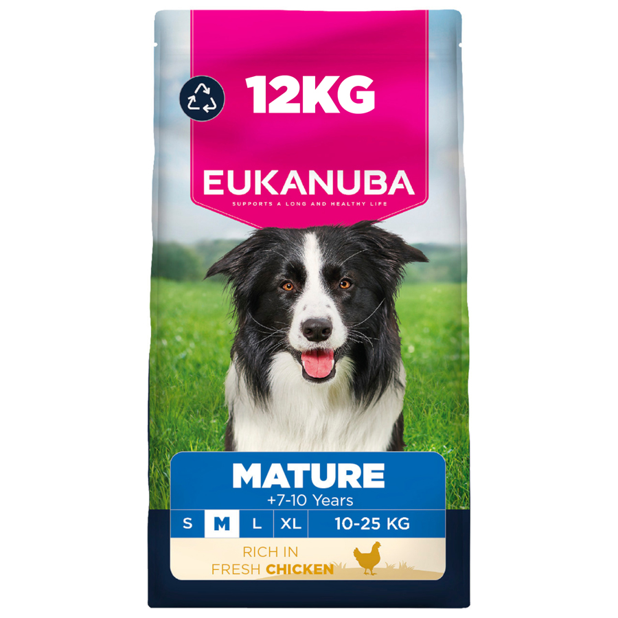 Eukanuba Medium Breed Mature Dry Dog Food Chicken dry dog food pack