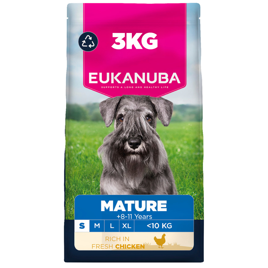 Eukanuba Small Mature Dry Dog Food Chicken dry dog food pack