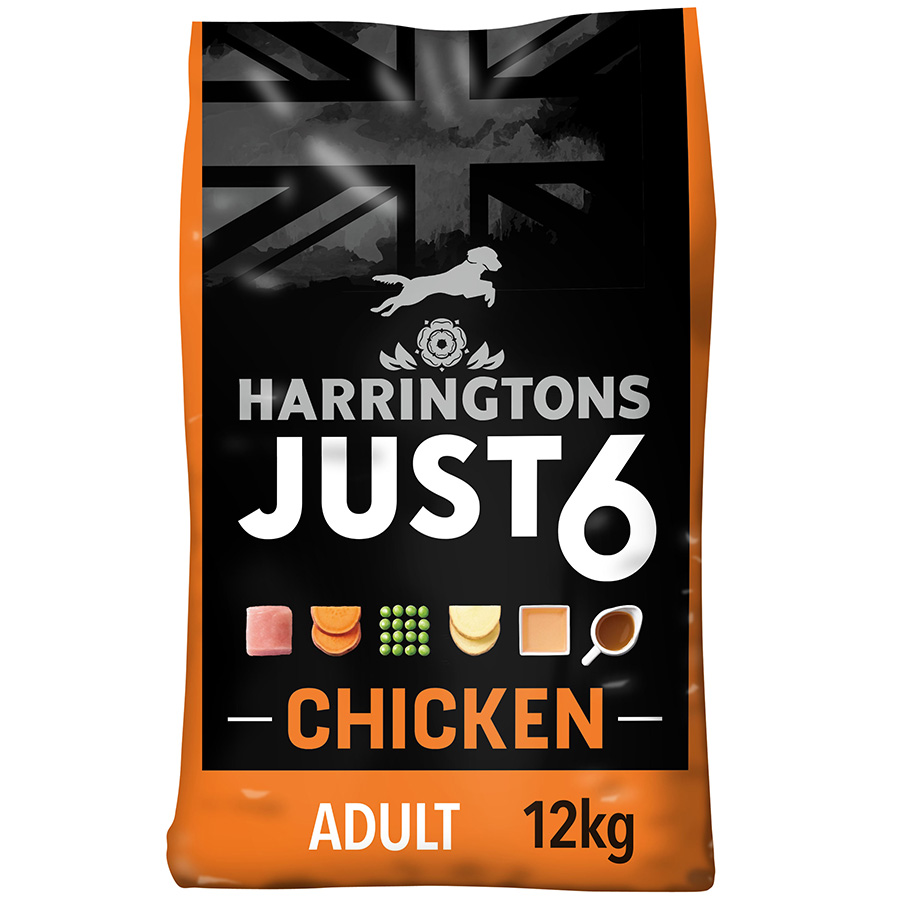 Harringtons Just 6 Complete Adult Dry Dog Food Chicken & Potato dry dog food pack
