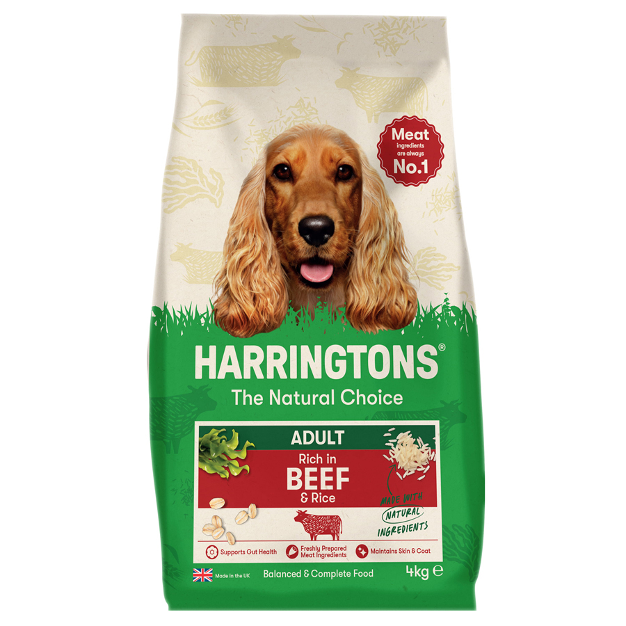 Harringtons Rich in Beef & Rice Dry Adult Dog Food dry dog food pack