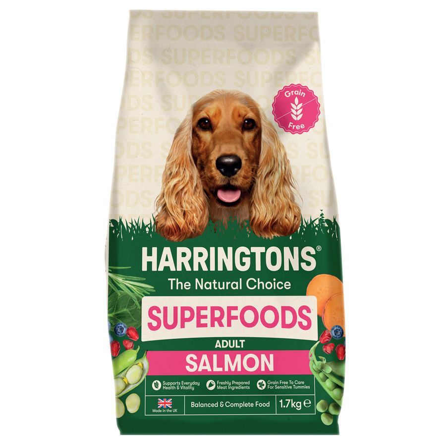 Harringtons Superfoods Grain Free Adult Dry Dog Food Salmon dry dog food pack