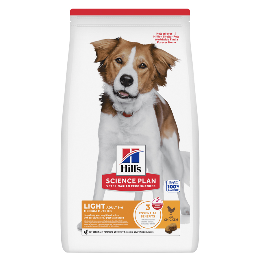 Hill’s Science Plan Light Adult Medium Breed Dry Dog Food with Chicken dry dog food pack