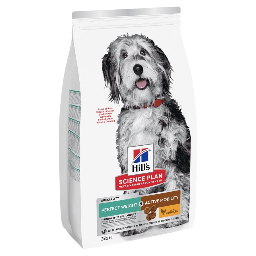 Hill’s Science Plan Perfect Weight & Active Mobility Medium Breed Adult Dry Dog Food dry dog food pack