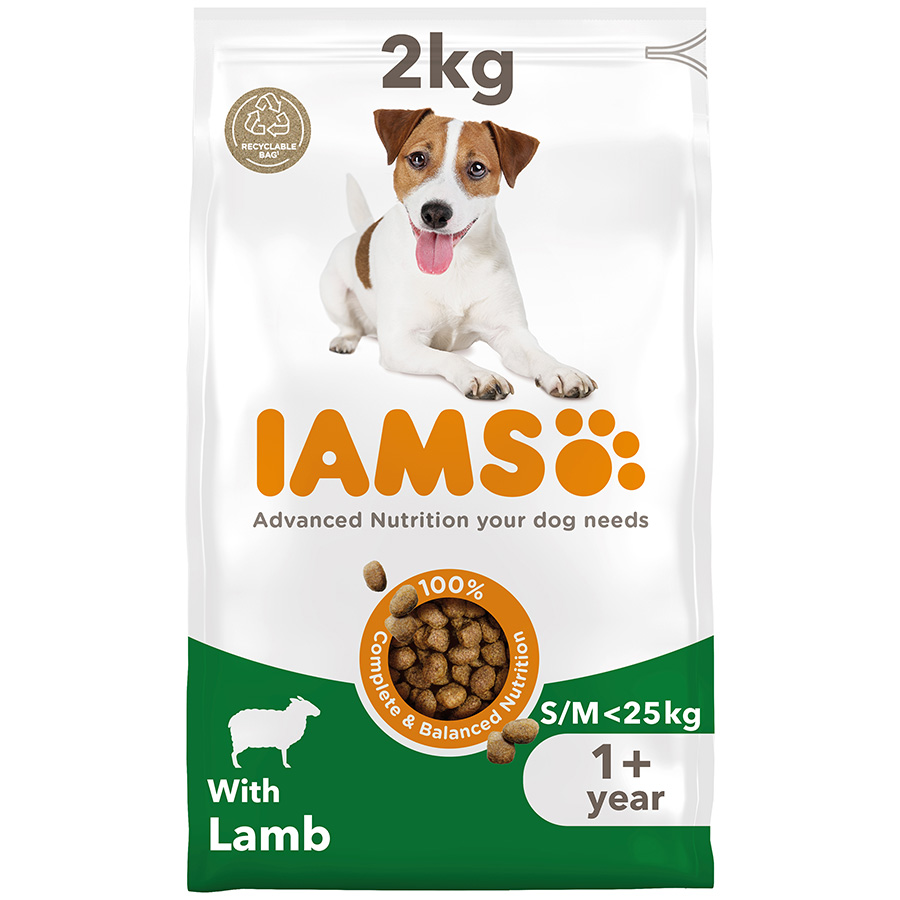 Iams Small & Medium Breed Adult Dry Dog Food Lamb dry dog food pack