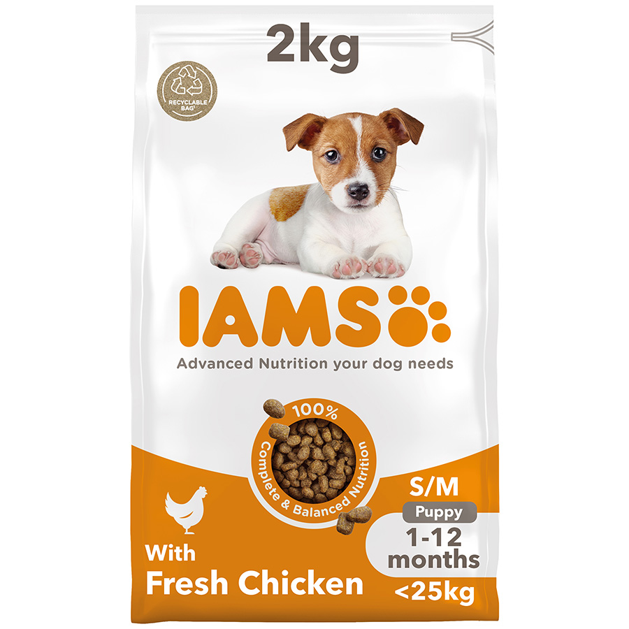 Iams Small & Medium Breed Dry Puppy Food Chicken dry dog food pack