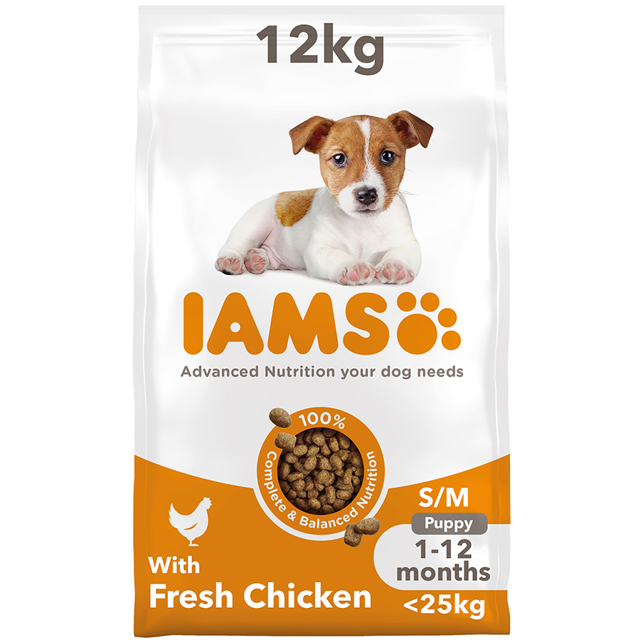 Iams Small & Medium Breed Puppy Dry Dog Food Chicken dry dog food pack