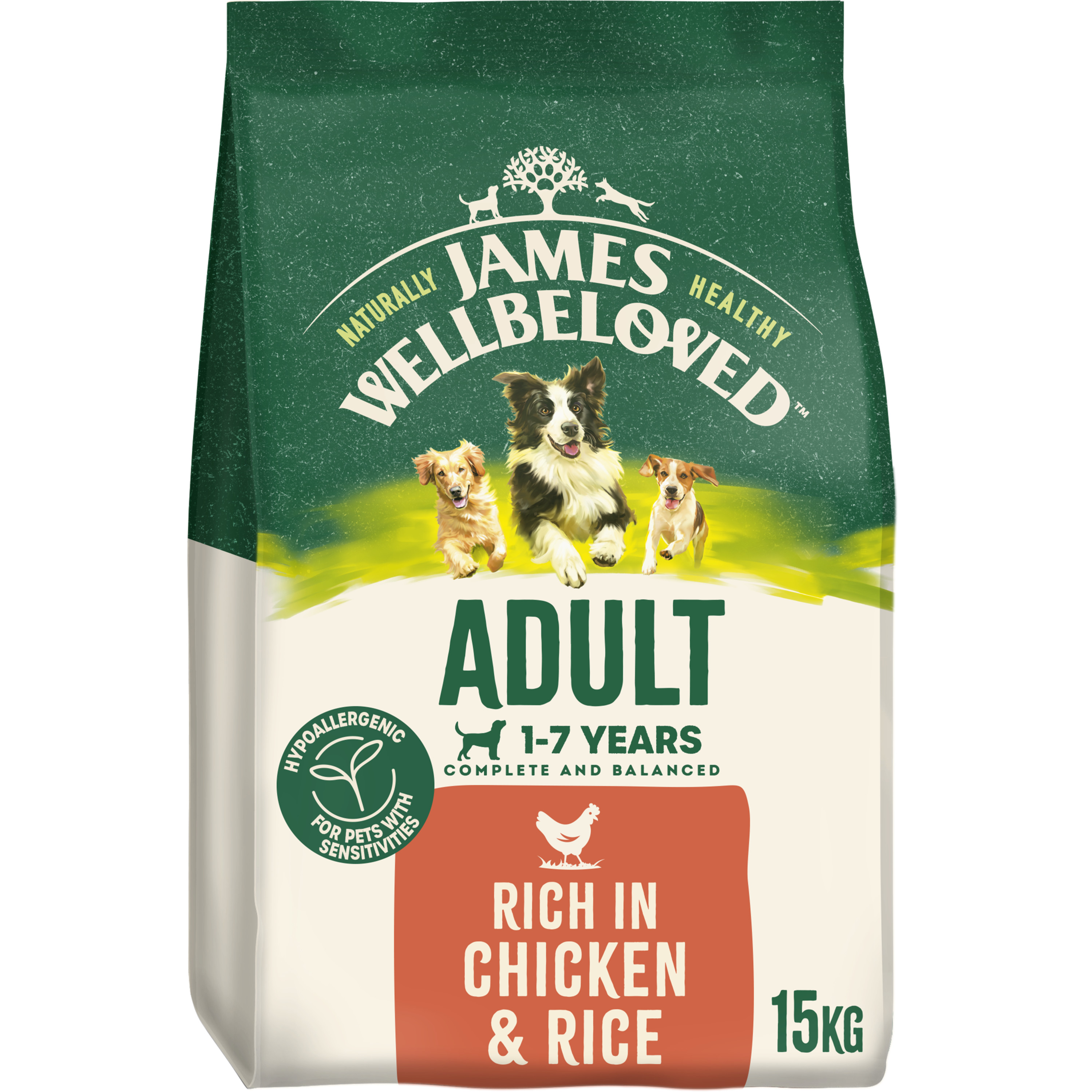 James Wellbeloved Adult Dry Dog Food Chicken & Rice dry dog food pack