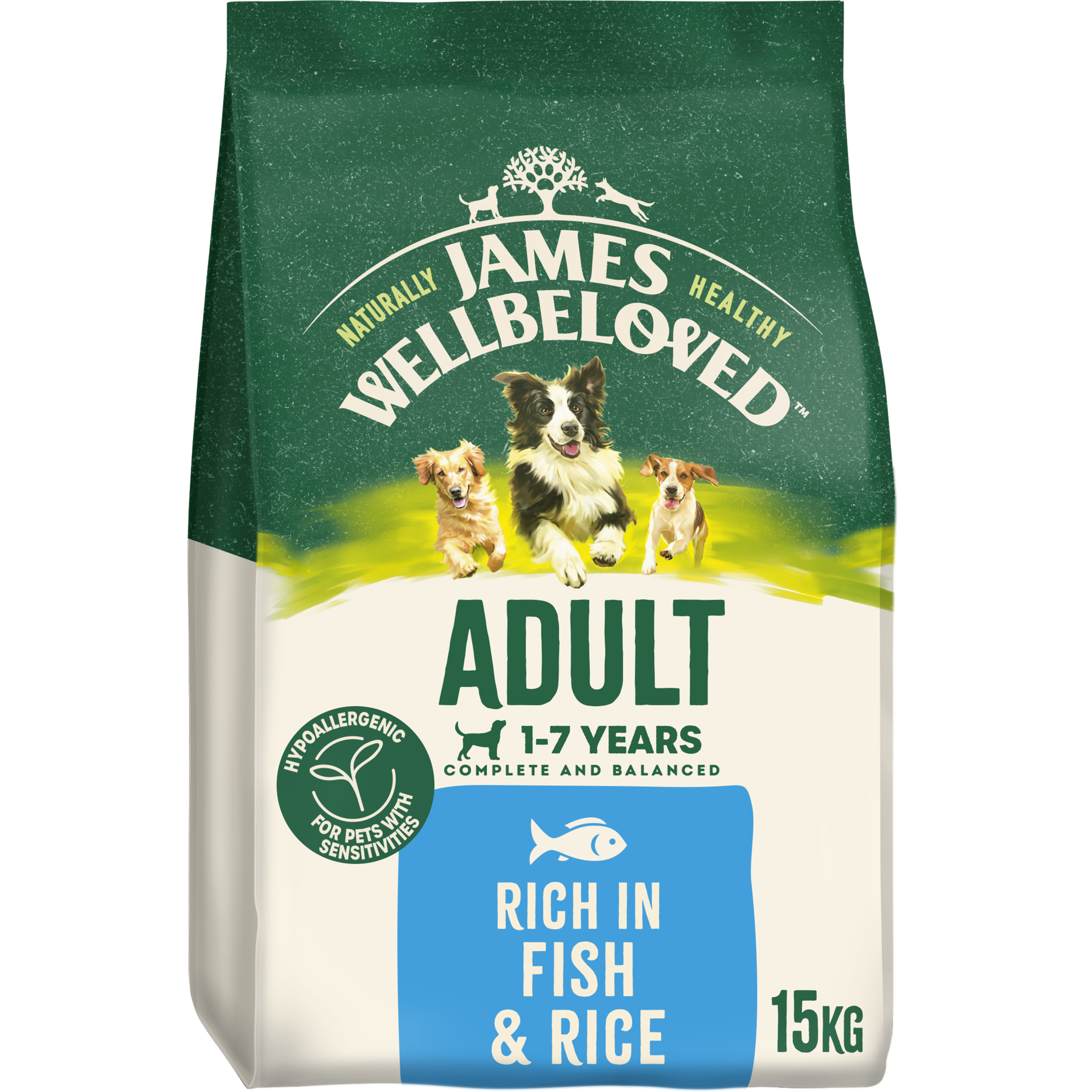 James Wellbeloved Adult Dry Dog Food Fish & Rice dry dog food pack