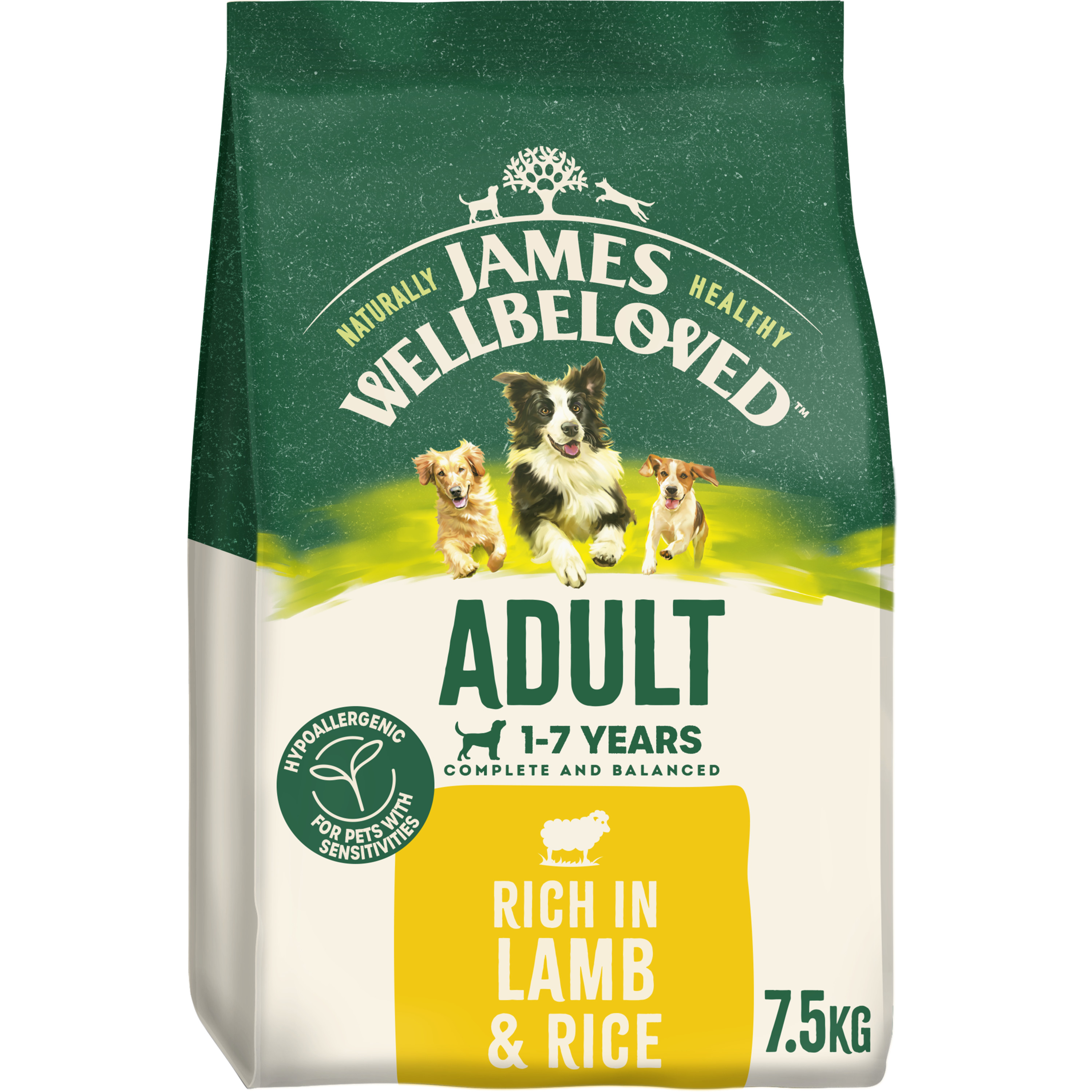 James Wellbeloved Adult Dry Dog Food Lamb & Rice dry dog food pack