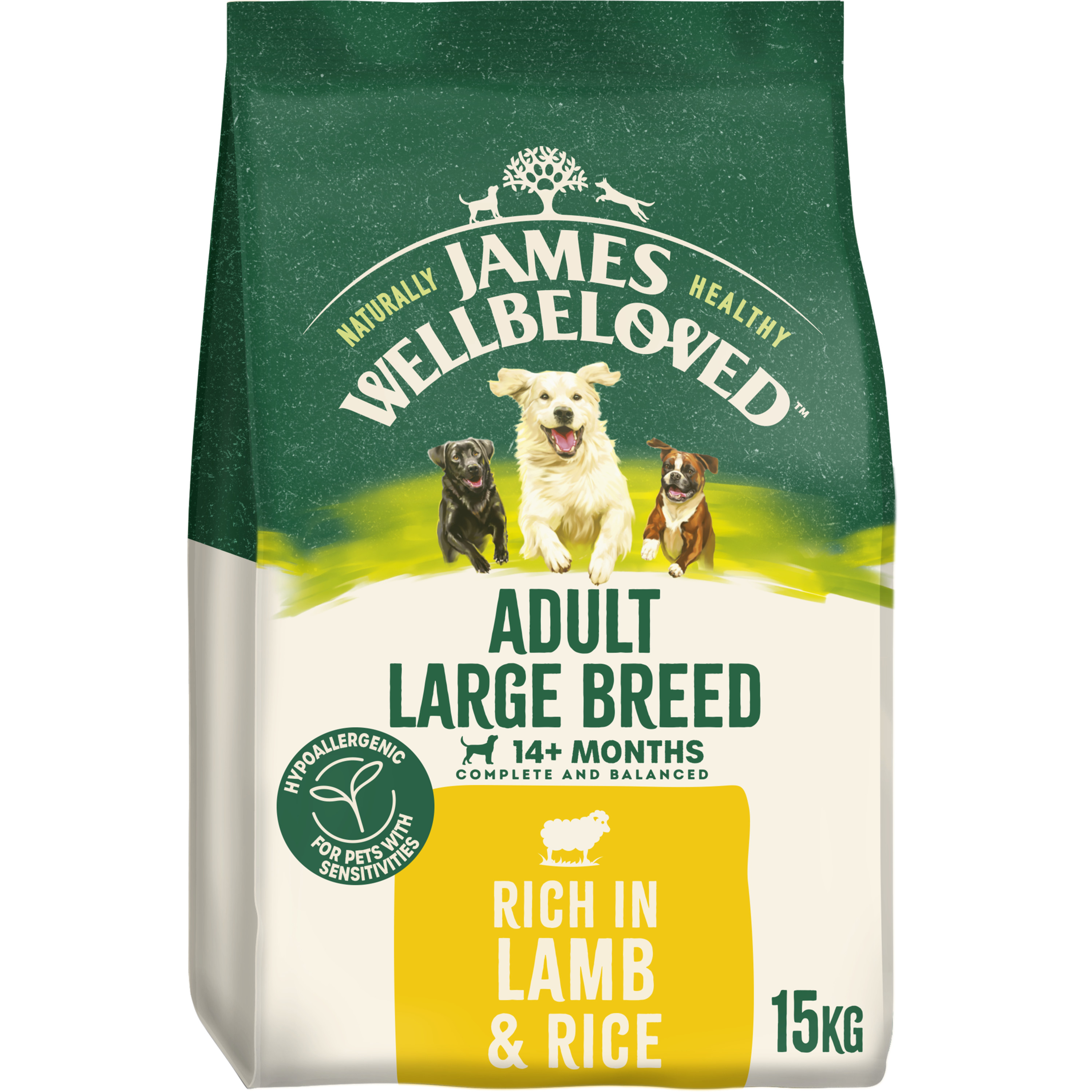 James Wellbeloved Large Breed Adult Dry Dog Food Lamb & Rice dry dog food pack