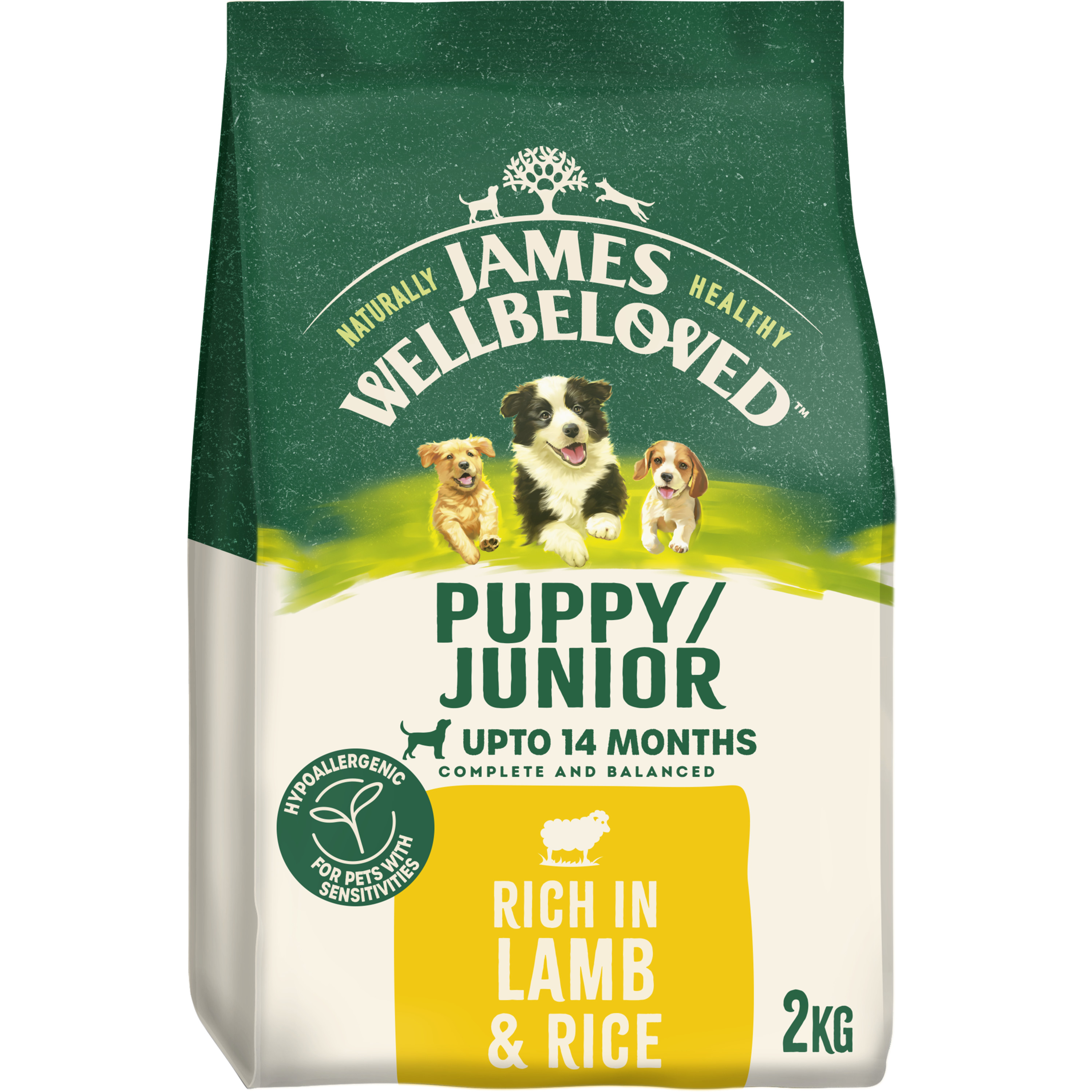 James Wellbeloved Puppy Junior Dry Dog Food Lamb & Rice dry dog food pack