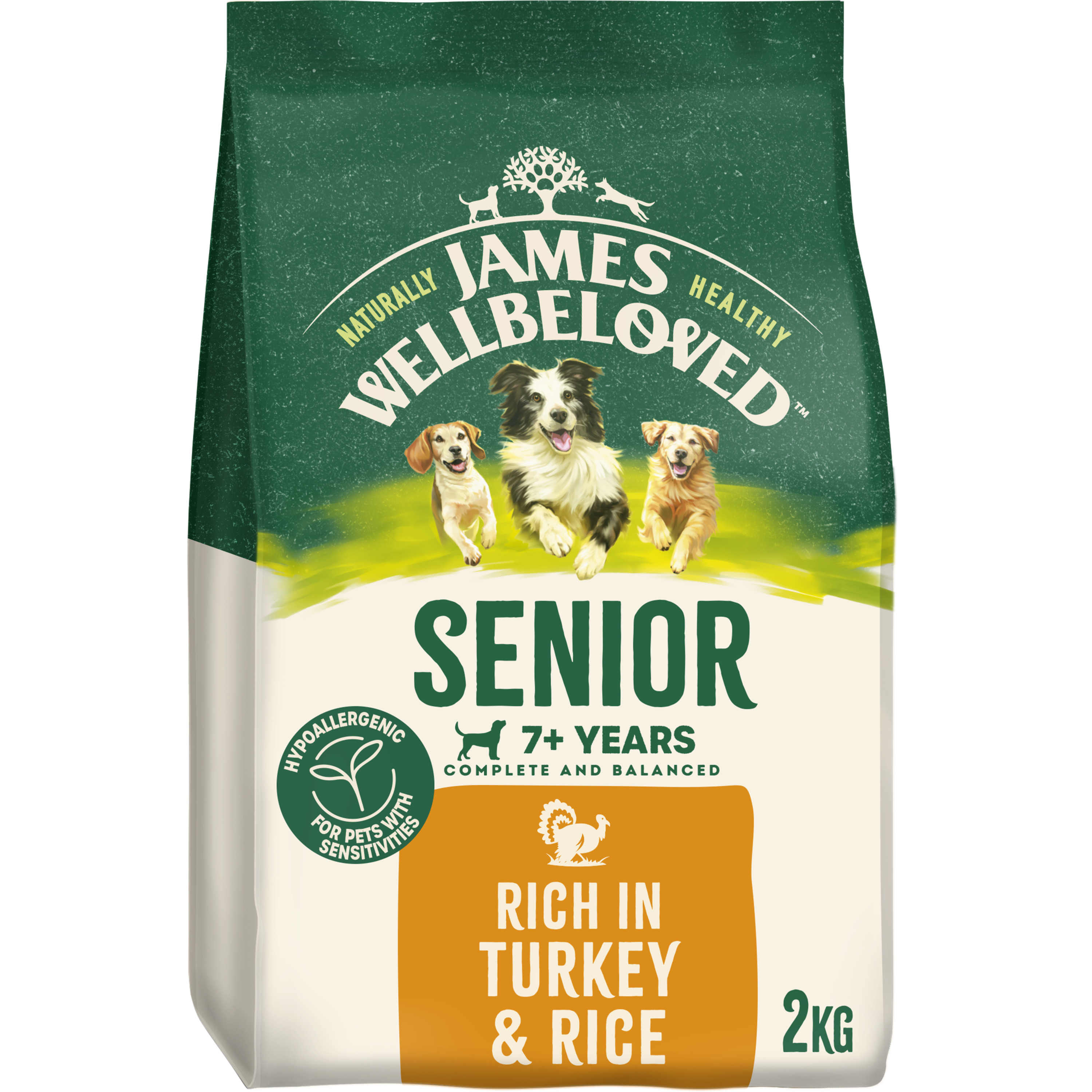 James Wellbeloved Senior Dry Dog Food Turkey & Rice dry dog food pack