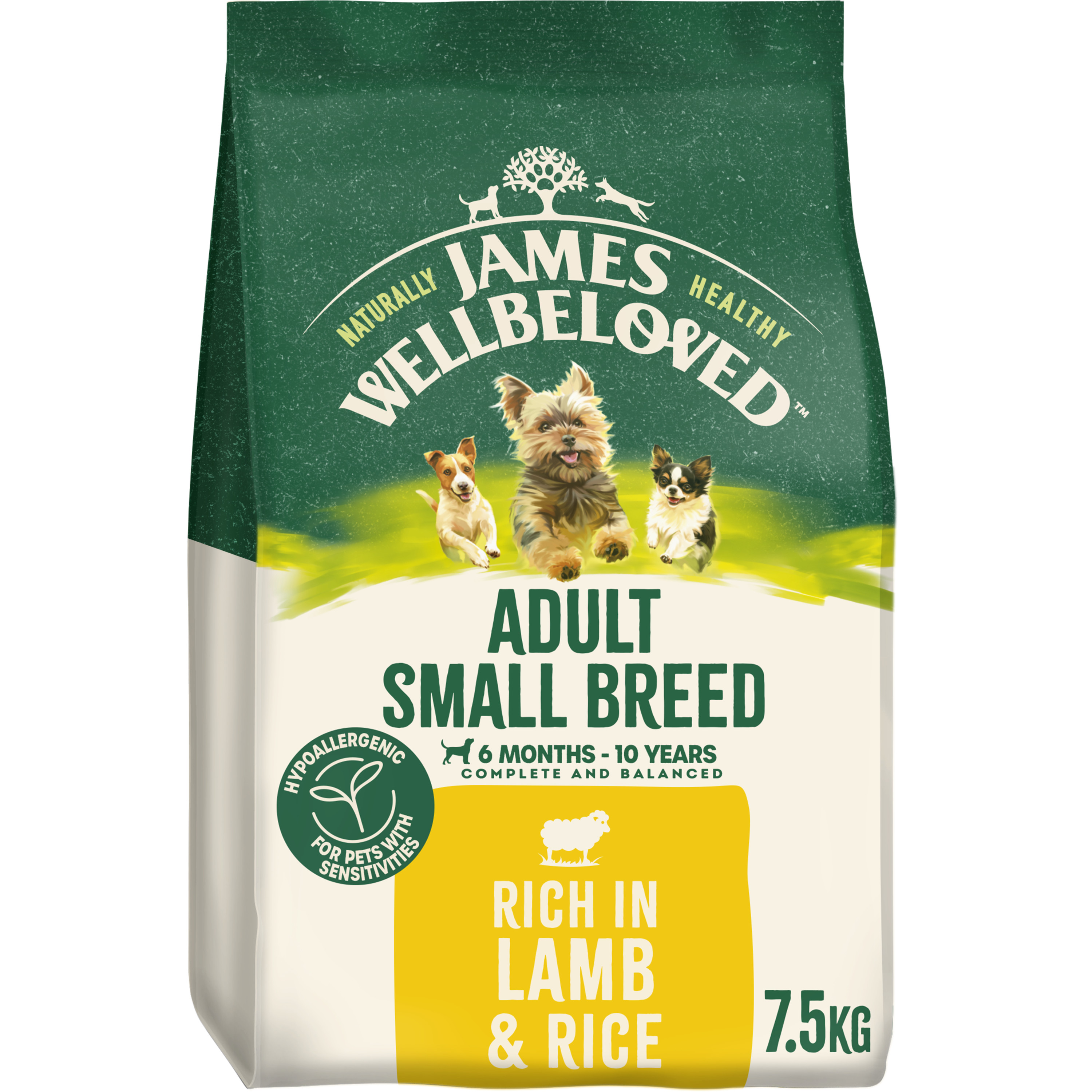 James Wellbeloved Small Breed Adult Dry Dog Food Lamb & Rice dry dog food pack