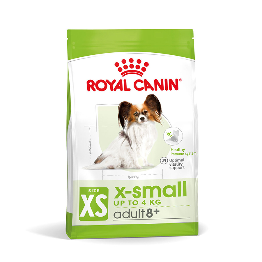 Royal Canin X-Small Dry Adult 8+ Dog Food dry dog food pack
