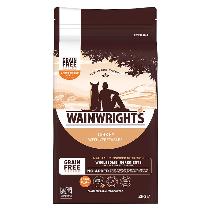 Wainwright’s Grain Free Large Breed Adult Dry Dog Food Turkey dry dog food pack
