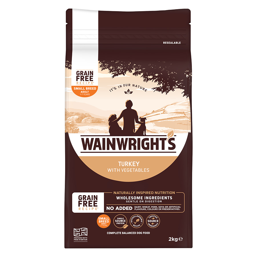 Wainwright’s Grain Free Small Breed Adult Dry Dog Food Turkey dry dog food pack