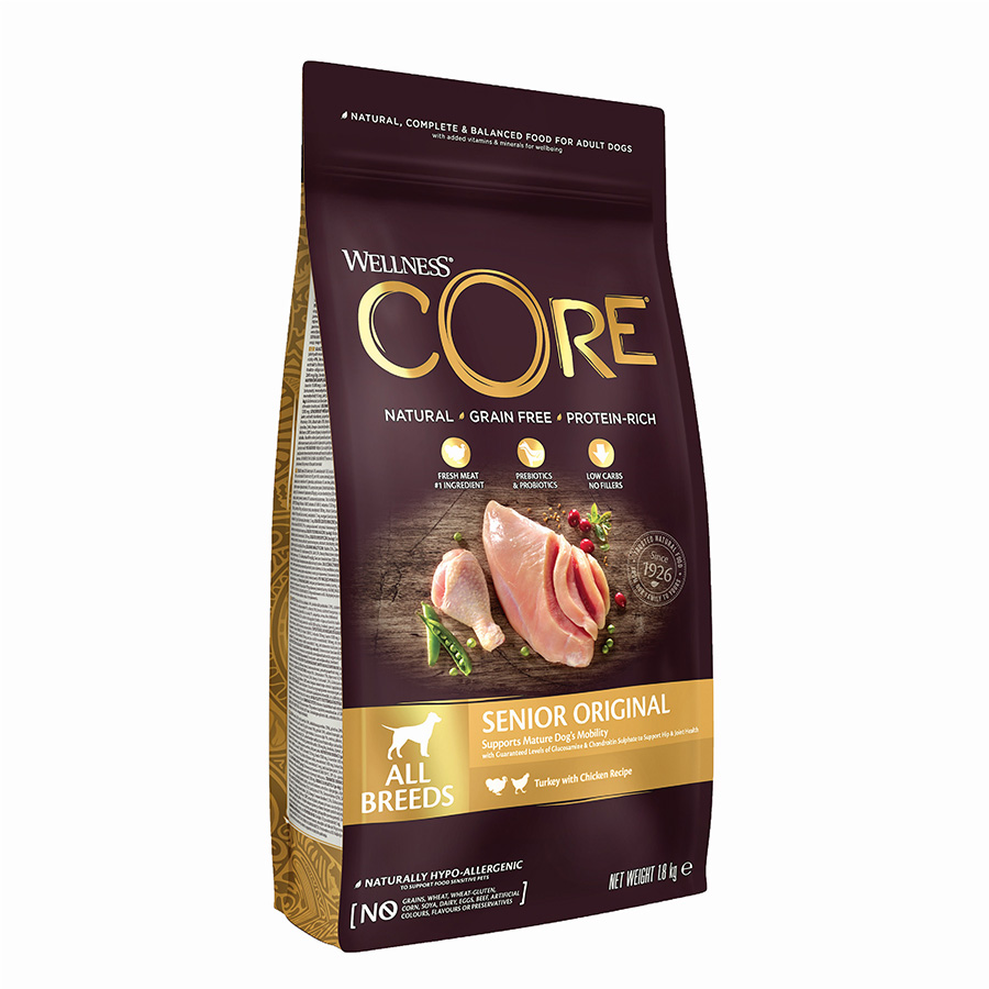 Wellness Core Complete Senior Dry Dog Food Turkey with Chicken dry dog food pack